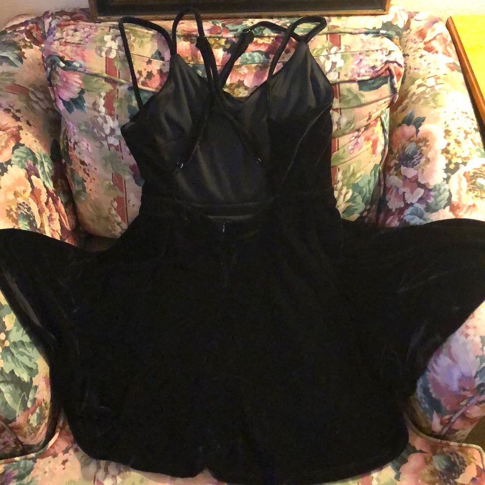 LBD! Black Velvet Spaghetti Strap - Picture 4 of 10